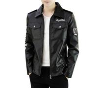 Men's Leather Jacket, Motorcycle Jacket Cafe Racer Distressed Motorcycle Retro Vintage Lapel Fleece Lined Faux Fur Pu Warm Bomber Jacket Mens Jacket Mens Mens Casual Jackets Outwear Pu Coat