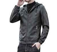 Men's Leather Jacket, Motorcycle Jackets Cafe Racer Distressed Motorcycle Retro Vintage Lapel Fleece Lined Faux Fur Pu Warm Mens Bomber Jackets Uk Jacket Men Baseball Jackets for Men Outwear Pu Coat