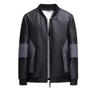Mens Leather Jacket, Motorcycle Jackets for Men Cafe Racer Distressed Motorcycle Retro Vintage Lapel Fleece Lined Faux Fur Pu Warm Bomber Jacket Mens Jacket Men Mens Jacket Winter Outwear Pu Coat
