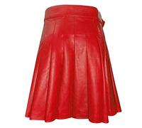 Mens Leather Kilts Uk Mens Scottish Kilt Gothic Punk Fashion Kilt Medium Length Gladiator Kilts Traditional Highland Skirts Retro Pleated Skirts Solid Color Skirt Leather Jumpsuits Nightwear