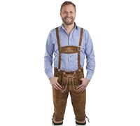 Men's Leather Knee Breeches - Original Schöneberger Lederhosen Knickerbockers with Suspenders Leather Trousers