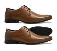 Mens Leather LACE UP Casual Office Work Smart Formal Wedding Oxford Brogue Shoes Size (TAN, UK Footwear Size System, Adult, Men, Numeric, Medium, 11)