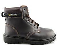 Mens Leather Lightweight Activ -Step Safety Lace Up Work Ankle Boots Shoes Size - Brown - UK 10