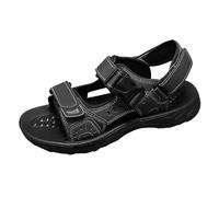 Mens Leather Look Sport Sandals Adjustable Strap Non Slip Thick Sole for Outdoor Adventures and Daily Use