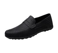 Men's Leather Moccasins, Casual Shoes, Office Shoes, Soft Boat Shoes, Comfortable Slip On Trainers, Dresses Shoes, Lightweight Soft Loafers, Handmade Flat Business Shoes, EU 39-EU 43, black, 10 UK