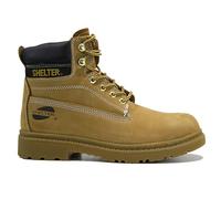 Mens Leather Safety Steel Toe Cap Wide FIT Walking Work Ankle Boots Shoes Size (TAN, UK Footwear Size System, Adult, Men, Numeric, Medium, 8)