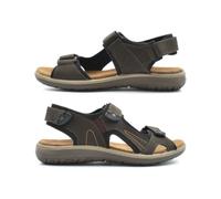 Mens Leather Sandals Boys Leather Sandals Touch Fasten Sandal Lightweight Sandal Genuine Suede Insole Triple Touch Fastening Straps Real Suede Insole Sizes 6-12 Brown 10 UK