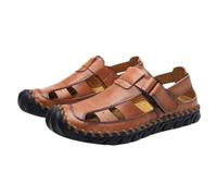 Men's Leather Sandals Comfort Closed Toe Fisherman Shoes