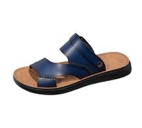 Men's Leather Sandals with Comfortable Footbed and Durable Outsole, Perfect for Summer Casual Wear, Beach Walks, and Daily Use - Stylish Design Ensures All Day Ease