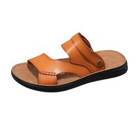 Men's Leather Sandals with Comfortable Footbed and Durable Outsole, Perfect for Summer Casual Wear, Beach Walks, and Daily Use - Stylish Design Ensures All Day Ease