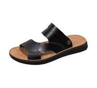 Men's Leather Sandals with Comfortable Footbed and Durable Outsole, Perfect for Summer Casual Wear, Beach Walks, and Daily Use - Stylish Design Ensures All Day Ease