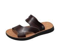 Men's Leather Sandals with Comfortable Footbed and Durable Outsole, Perfect for Summer Casual Wear, Beach Walks, and Daily Use - Stylish Design Ensures All Day Ease