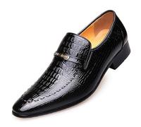 Men's Leather Shoes Modern Dance Shoes for Latin American Party Dances Indoor Training Leather Surface Elegant Fit, black, 11 UK