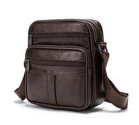 Mens Leather Shoulder Crossbody Satchel Messenger Bag for Cell Phone/Mini Tablet