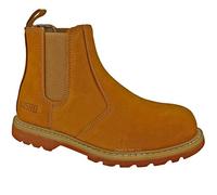 Mens Leather Slip ON Chelsea Dealer Safety Boots Work Boots Shoes Steel Toe Cap (11 UK)
