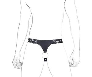 Men's Leather String Chastity Belt Men's Gay Leather Chastity Belt Flirting Sexy Ouvert Briefs with Cock Ring Adjustable Bondage SM Fetish Men's Sexy Thong Chastity Belt with Cock Ring,SM Fetish