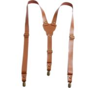 Men's Leather Suspenders With 3 Metal Clips Y Back Multicolor 2.5x120 cm(Brown)