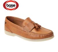 Mens Leather Tassle Loafers Base London Bonito Slip On Smart Casual Shoes