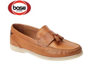 Mens Leather Tassle Loafers Base London Bonito Slip On Smart Casual Shoes