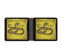 Men's Leather Wallet Bifold Wallet for Men Dont Tread on Me Slim Wallet with Multiple Card Classic Passcase Mens Card Holder, black, One size, Classic, Black, One size, Classic