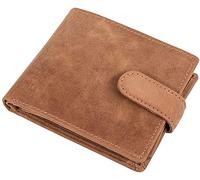 Mens Leather Wallet Genuine Tan Quality Soft ID creditcard Coin photoholder RFID Safe with Box Gifts for him (Tan with Box)