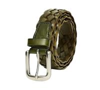 Mens Leather Woven Belt Brown Casual Belts For Men Fashionable Accessory Durable Leather Belts For Men Premium Quality Woven Belt Classic Design Belt For Men Mens Belts Leather Stylish(110cm_Army gree