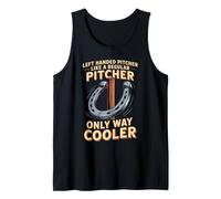 Mens Left Handed Horseshoes Throwing Horse Horseshoe Pitcher Tank Top
