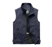 Mens Leisure Practical Travel Fishing Outdoor Work Pocket Vest Mens Vests Outerwear Quilted