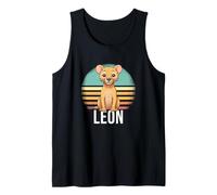 Mens LEÓN - Cute Boy Name with Cute Lion Tank Top