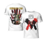 Men's Leon Rock Band Kings Short Sleeve T-Shirts Stylish Versatile Summer Tees Multi-Sided Printed Shirt Multicoloured M