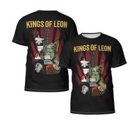 Men's Leon Rock Band Kings Short Sleeve T-Shirts Stylish Versatile Summer Tees Multi-Sided Printed Shirt Multicoloured L