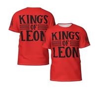 Men's Leon Rock Band Kings Short Sleeve T-Shirts Stylish Versatile Summer Tees Multi-Sided Printed Shirt Multicoloured XL