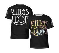 Men's Leon Rock Band Kings Short Sleeve T-Shirts Stylish Versatile Summer Tees Multi-Sided Printed Shirt Multicoloured XXL