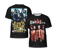 Men's Leon Rock Band Kings Short Sleeve T-Shirts Stylish Versatile Summer Tees Multi-Sided Printed Shirt Multicoloured M