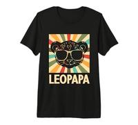 Mens Leopapa Father Papa 2025 Daddy Dad Leopard Premium T-Shirt