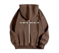 Men's Letter and Cross Printed Hoodies Jesus Theme Sweatshirts Sports Casual Pullover Oversized Sweatshirt Autumn Winter Warm Sweatshirts, Vests and Sweatshirts Lightweight Hoodie Christmas, 01-Brown