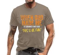 Men's Letter Print Short Sleeve Crew Neck Floral Fashion Trend Bottoming Shirt Casual Shirt Men Long Sleeve, khaki, XXL