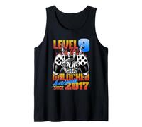 Mens Level 9 Unlocked Awesome Since 2017 9th Birthday Boy Gaming Tank Top
