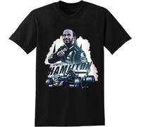 Men's Lewis Hamilton T-Shirt Racing Driver Car Racers Speed Retro Gifts Shirt Top Unisex Tee Men's T Shirt Fashion Casual Cool Tee Shirts Black L