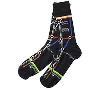 Mens Licensed London Underground Tube Map Socks | Official Transport for London Merchandise | Fun Novelty Crew Socks UK Size 6-11 | Comfortable Cotton Gift for Travel & City Lovers