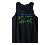 Mens Life of Coder Coffee Money Software Developer Programming Tank Top