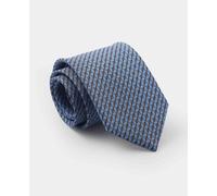 Men's Light Blue Link Print Silk Tie - Savile Row Company