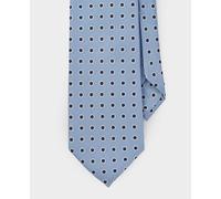 Men's Light Blue Polka Dot Seven Fold Silk Tie - Savile Row Company