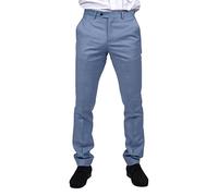 Mens Light Blue Sky Trousers Classic Stitch Wedding Summer Prom Classic - Blue 42