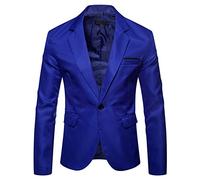 Men's Lightweight 1 Button Sports Coat Slim Fit Solid Casual Suit Jacket Notched Lapel Business Evening Blazer
