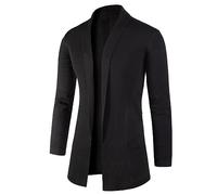 Men's Lightweight Cardigan Sweater Slim Fit Knitted Button Cardigan Sweater Slim Fit Cable Knit Button Up Cotton Sweater with Pockets Shawl Collar Jacket