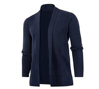 Men's Lightweight Cardigan Sweater Slim Fit Knitted Button Cardigan Sweater Slim Fit Cable Knit Button Up Cotton Sweater with Pockets Shawl Collar Jacket