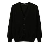 Men's Lightweight Cardigan V Neck Soft Cotton Slim Fit Sweater Man Casual Button Up Knitted Jacket, Black, 4X-Large