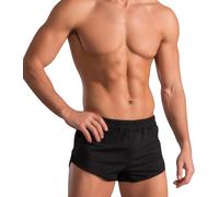 Men's Lightweight Cotton Sleep Bottoms Low Rise Boxer Shorts Breathable 3 Inch Lounge Shorts for Bed Everday Comfort Wear 2XL Black