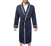 Mens Lightweight Dressing Gown Kimono Dressing Gowns, Breathable Skin-Friendly Super Soft Cardigan Loose Fit Medium Length Simple Leisure Loungewear Spa Gym Shawl Nightwear